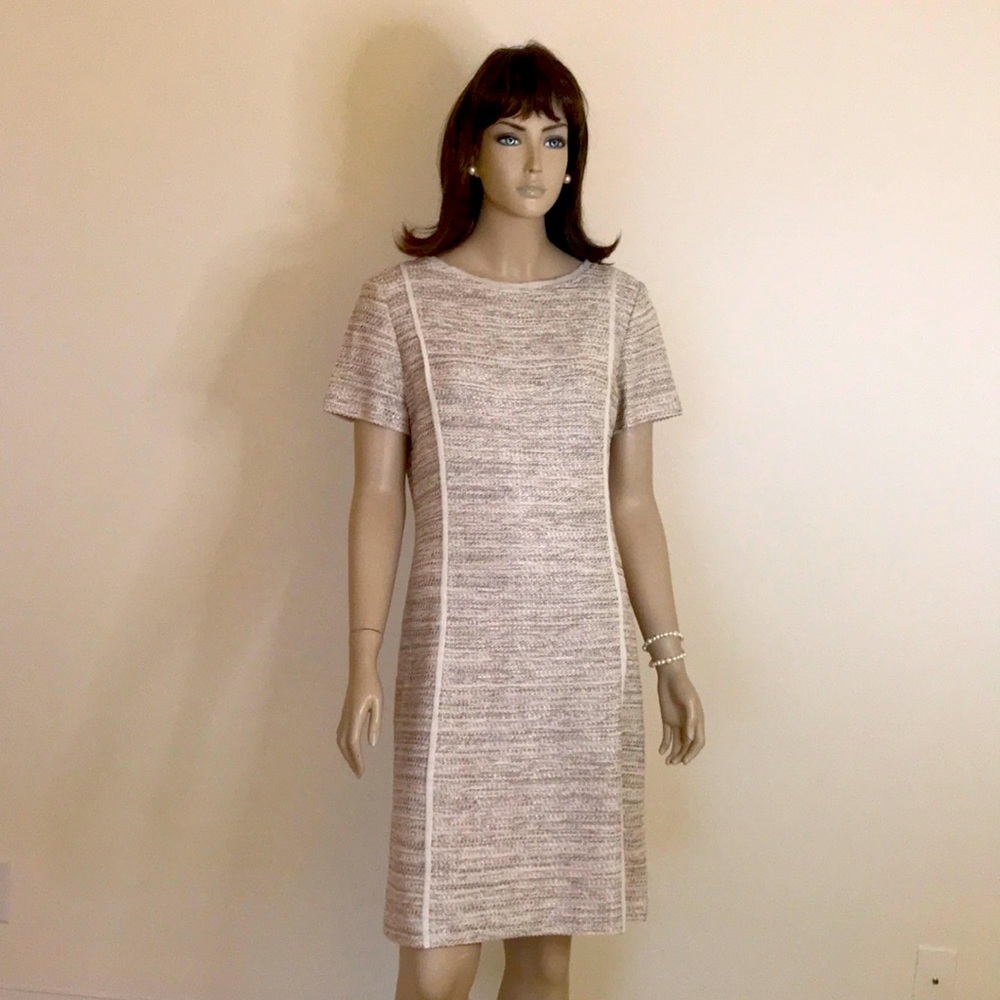 ST. JOHN BEIGE TWEED DRESS SIZE 10